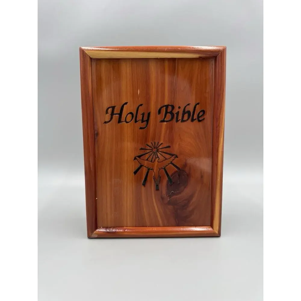 Holy Bible Dove of Peace King James Edition W/ Union Made Wooden Box Case